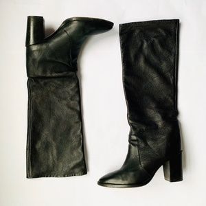 Schutz Tall Leather Black Leather Boots